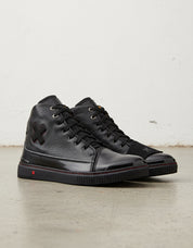 Unisex Biker Pure Leather Sneakers - Ultimate Comfort Bike Riding Boots - angle-view-showing-depth