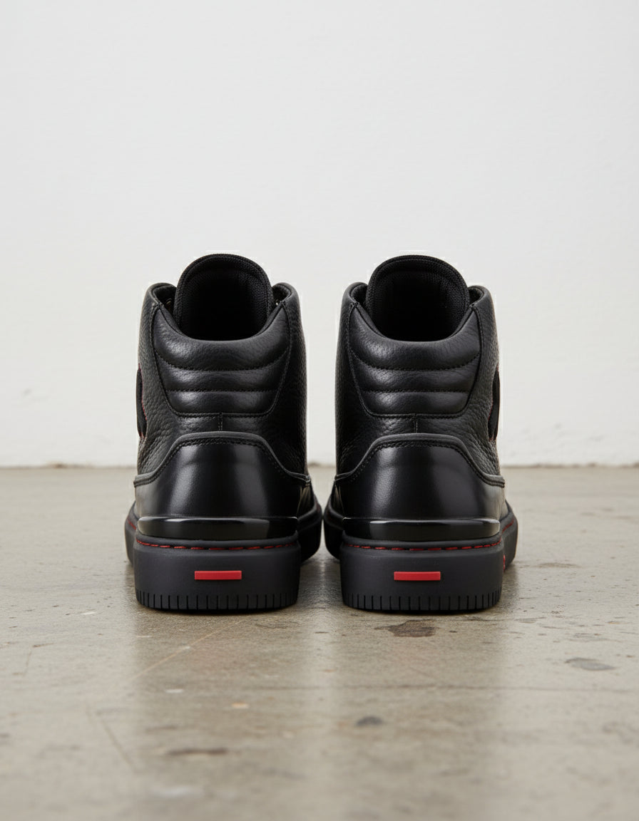 Unisex Biker Pure Leather Sneakers - Ultimate Comfort Bike Riding Boots - back-view