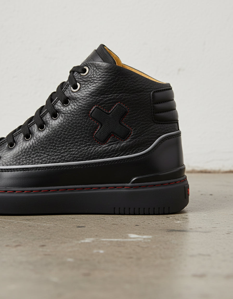 Unisex Biker Pure Leather Sneakers - Ultimate Comfort Bike Riding Boots - detail-view-showing-texture