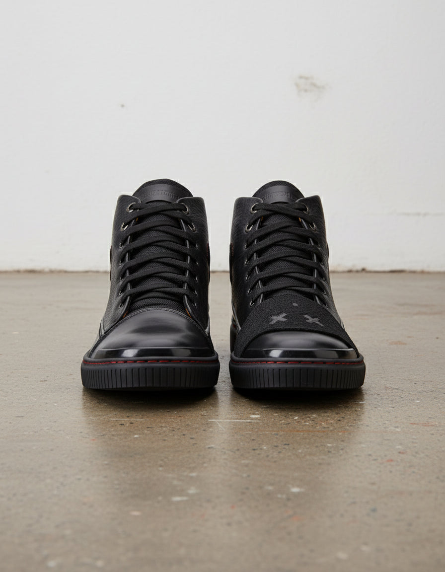 Unisex Biker Pure Leather Sneakers - Ultimate Comfort Bike Riding Boots - front-view