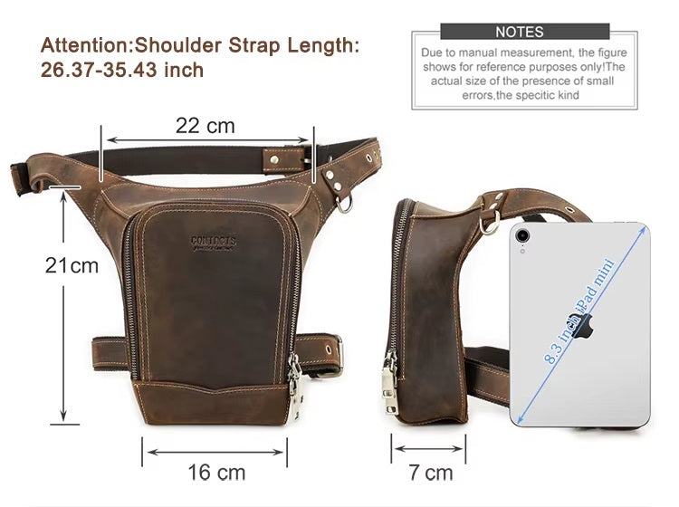 Brown Leather Drop Leg Bag — Belfield
