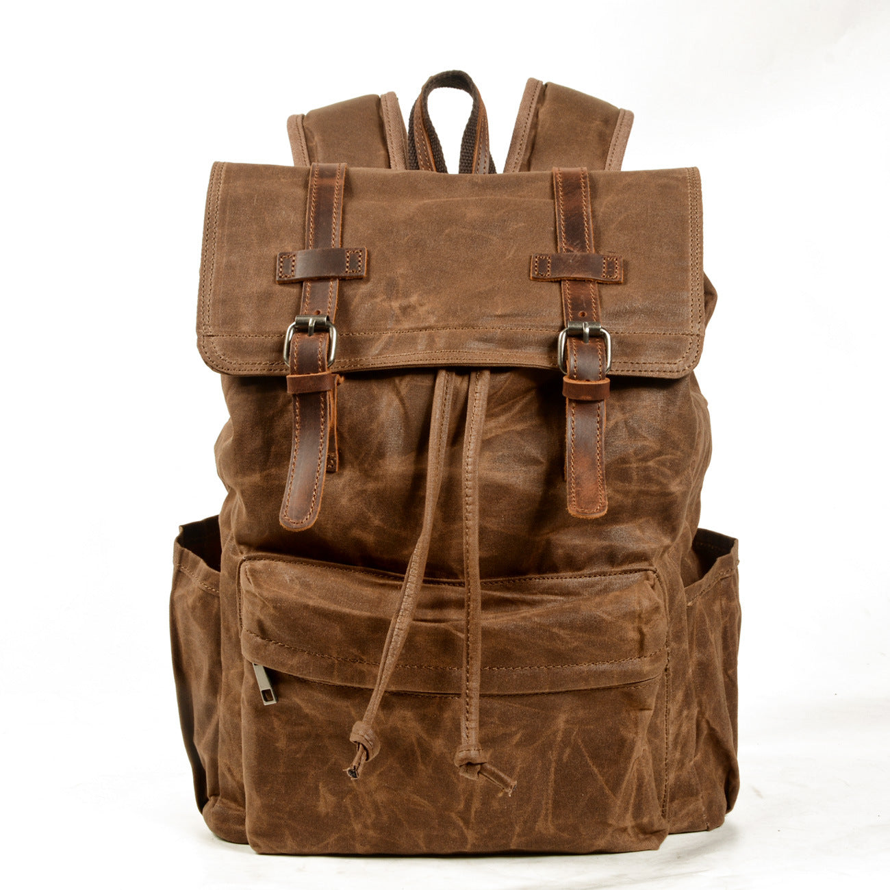 Handmade Men's Vintage Canvas Backpack - Waterproof Bag for Daily Commute