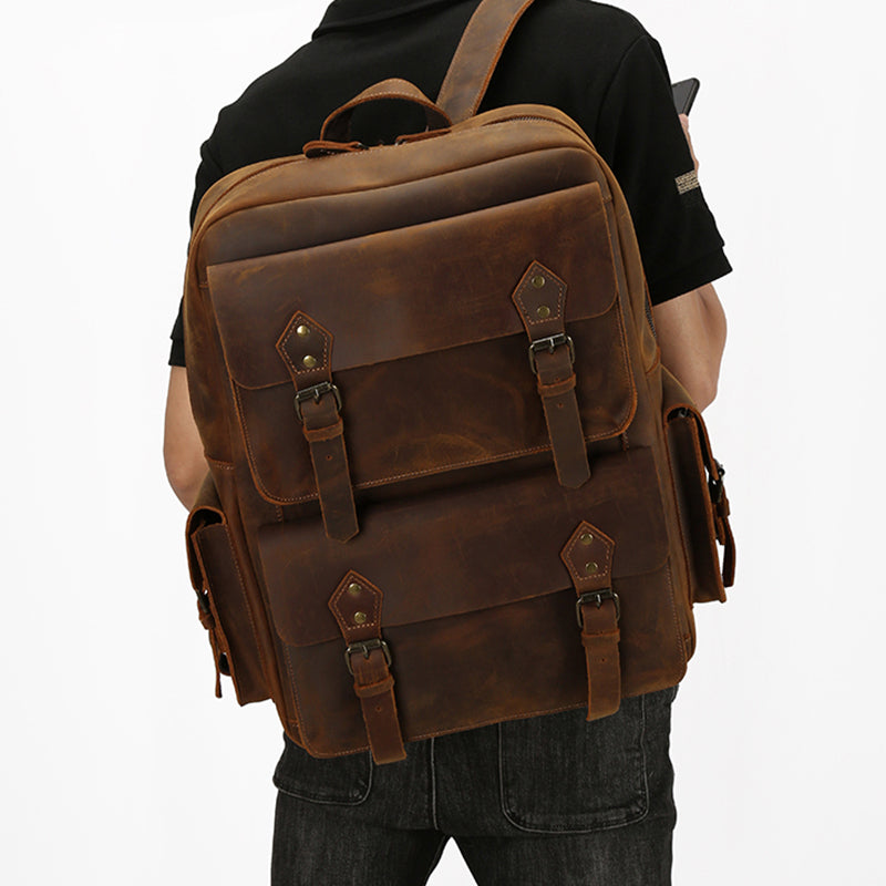 Vintage Leather Backpack - Rugged, Stylish, and Functional