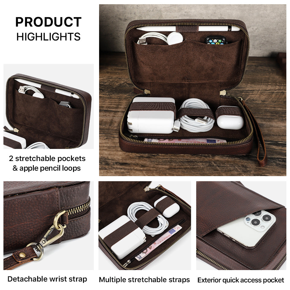 Brown Leather Organizer Case - Brenton – Rebels Market
