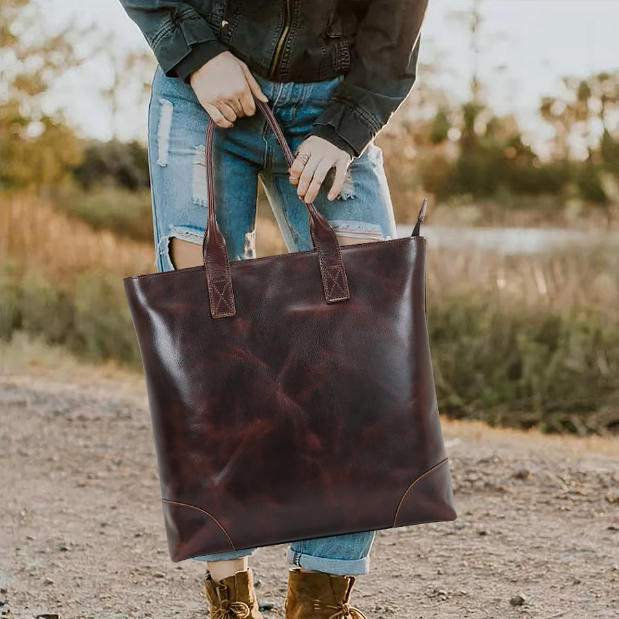 Vintage Leather Tote Bag