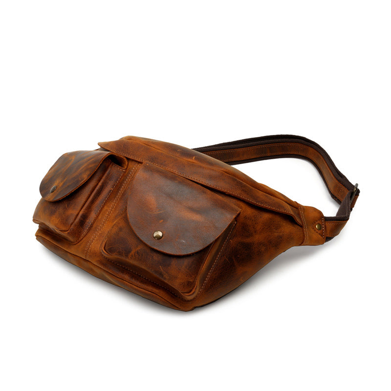 Vintage Leather Waist Bag for Men