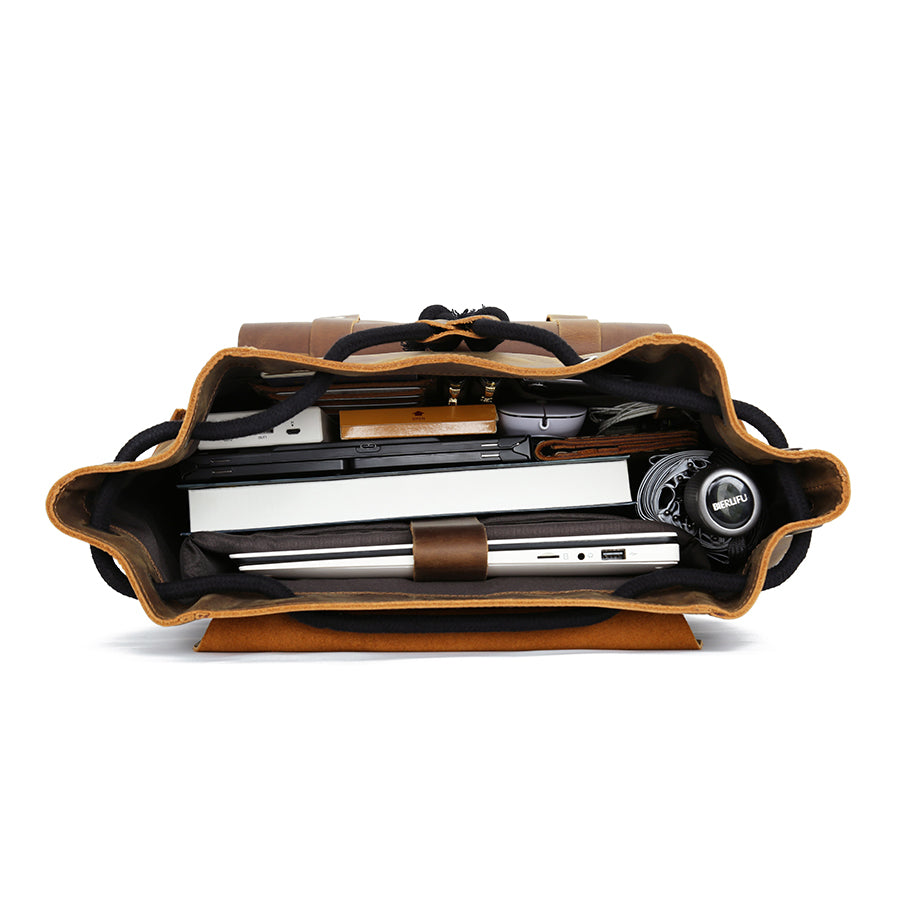 Men's Anti-theft Travel Laptop Backpack - Classic Leather