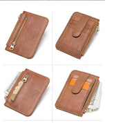 Men's RFID-Blocking Genuine Leather Bifold Wallet with Coin Pocket