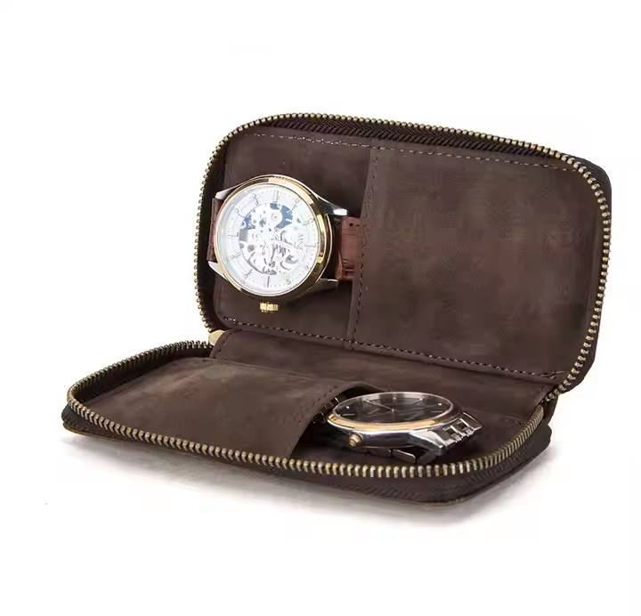 Watch Case Box With Two Slots Jewelry Holder