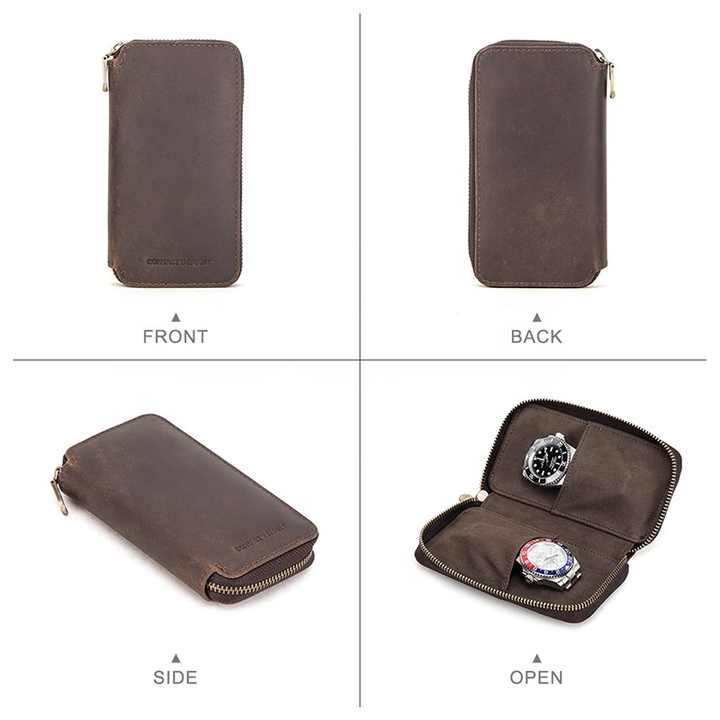 Watch Case Box With Two Slots Jewelry Holder