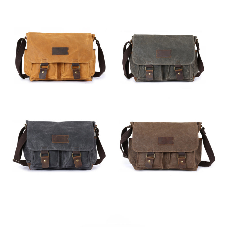 Waterproof Waxed Canvas Messenger Bag for Everyday Style and Durability