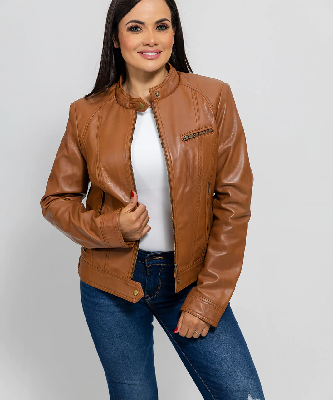 Whiskey Women's Genuine Leather Jacket