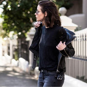 Women Black Leather moto Jacket, Womens Fashion black leather belted Jacket