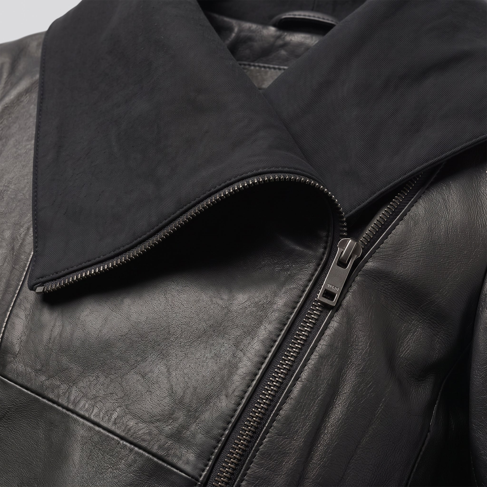 Women's Black Asymmetrical Zip Leather Biker Jacket — Livingstone