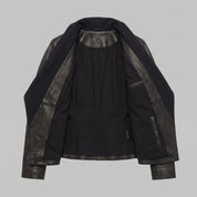 Women's Black Asymmetrical Zip Leather Biker Jacket — Livingstone