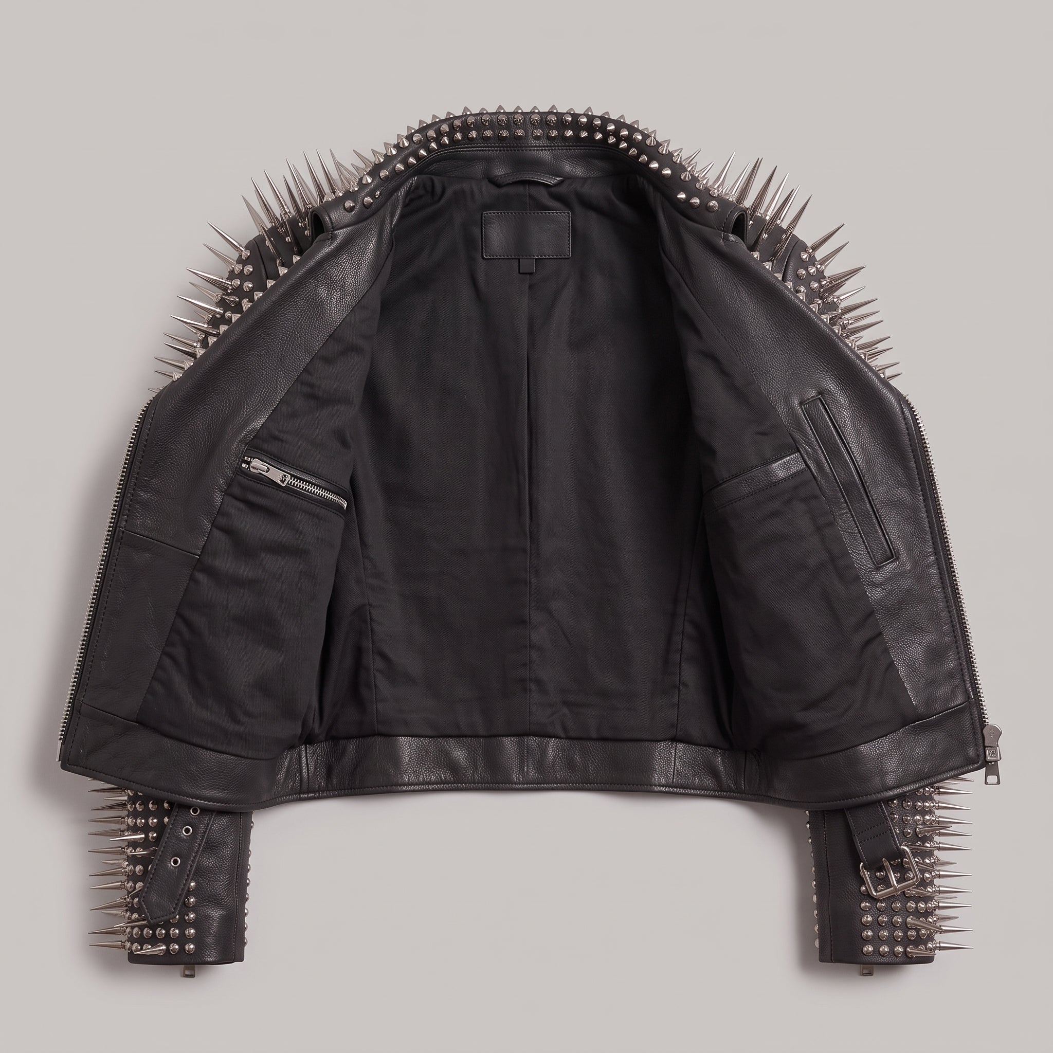 Women's Black Cropped Leather Perfecto Biker Jacket — Ayrton