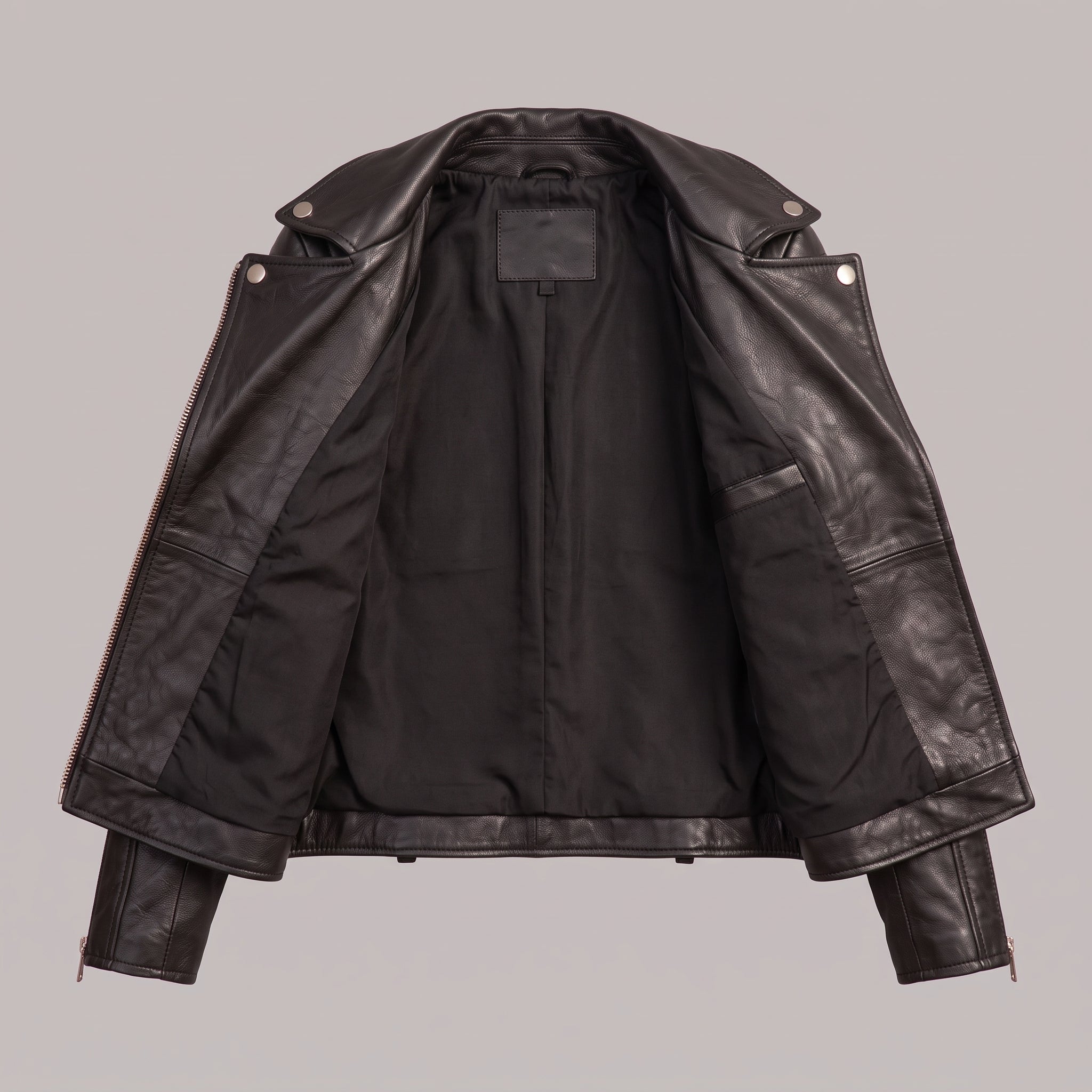Women's Black Cropped Leather Perfecto Jacket — Bealings