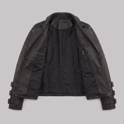 Women's Black Leather Biker Jacket — Askwith