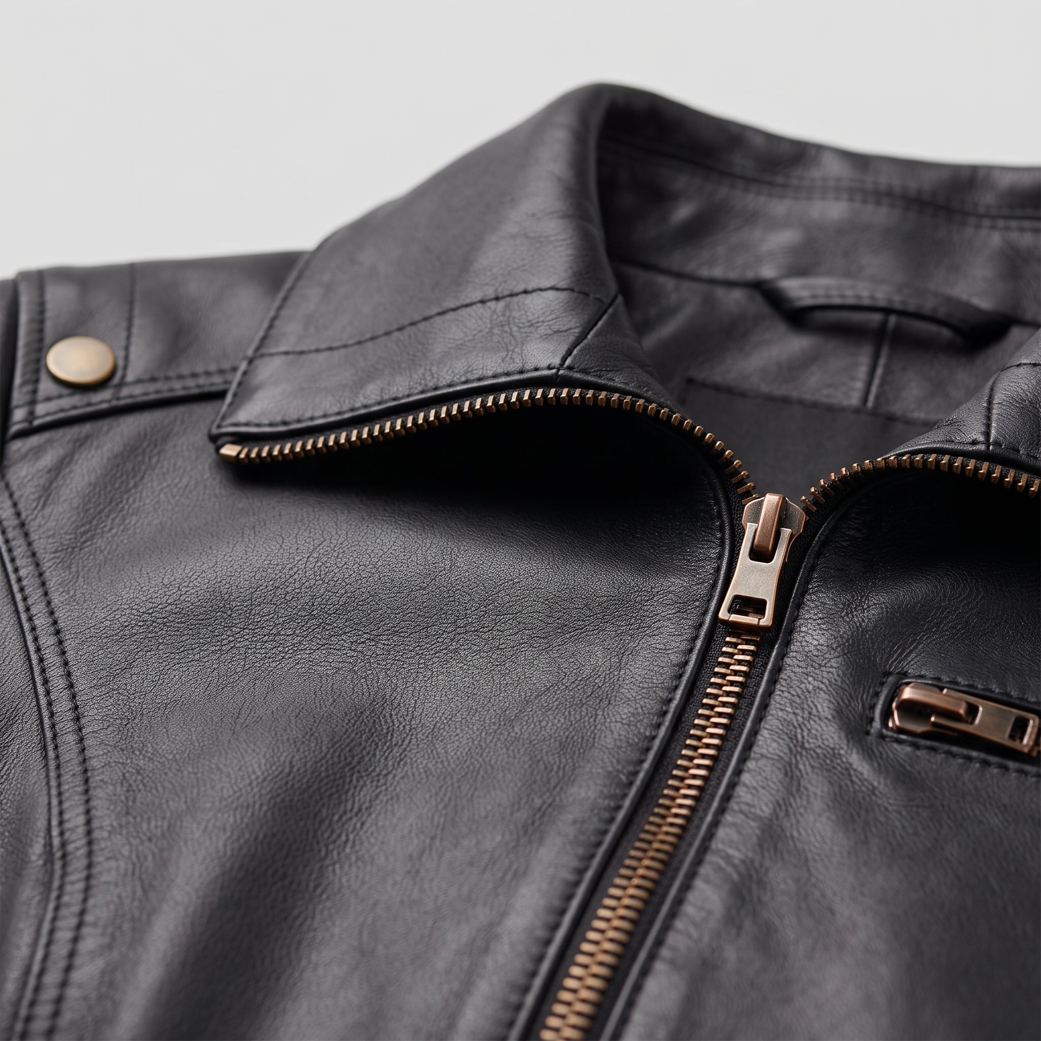 Women's Black Leather Biker Jacket — Drayford