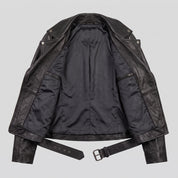 Women's Black Leather Biker Jacket — Frodsham