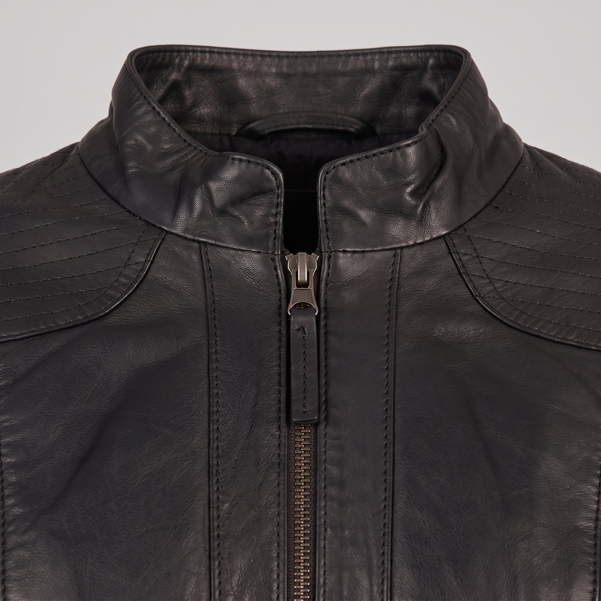 Women's Black Leather Biker Jacket — Hammond