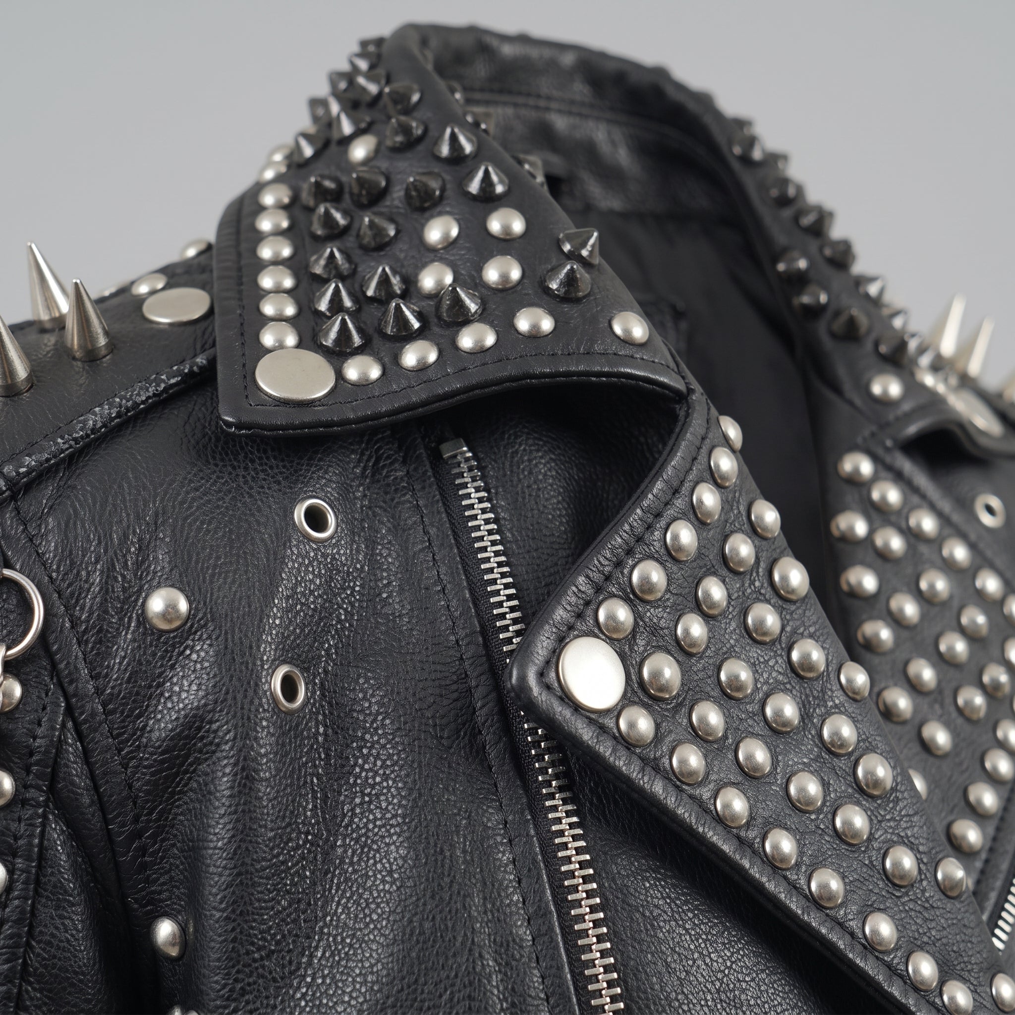 Women's Black Leather Biker Jacket — Kingston
