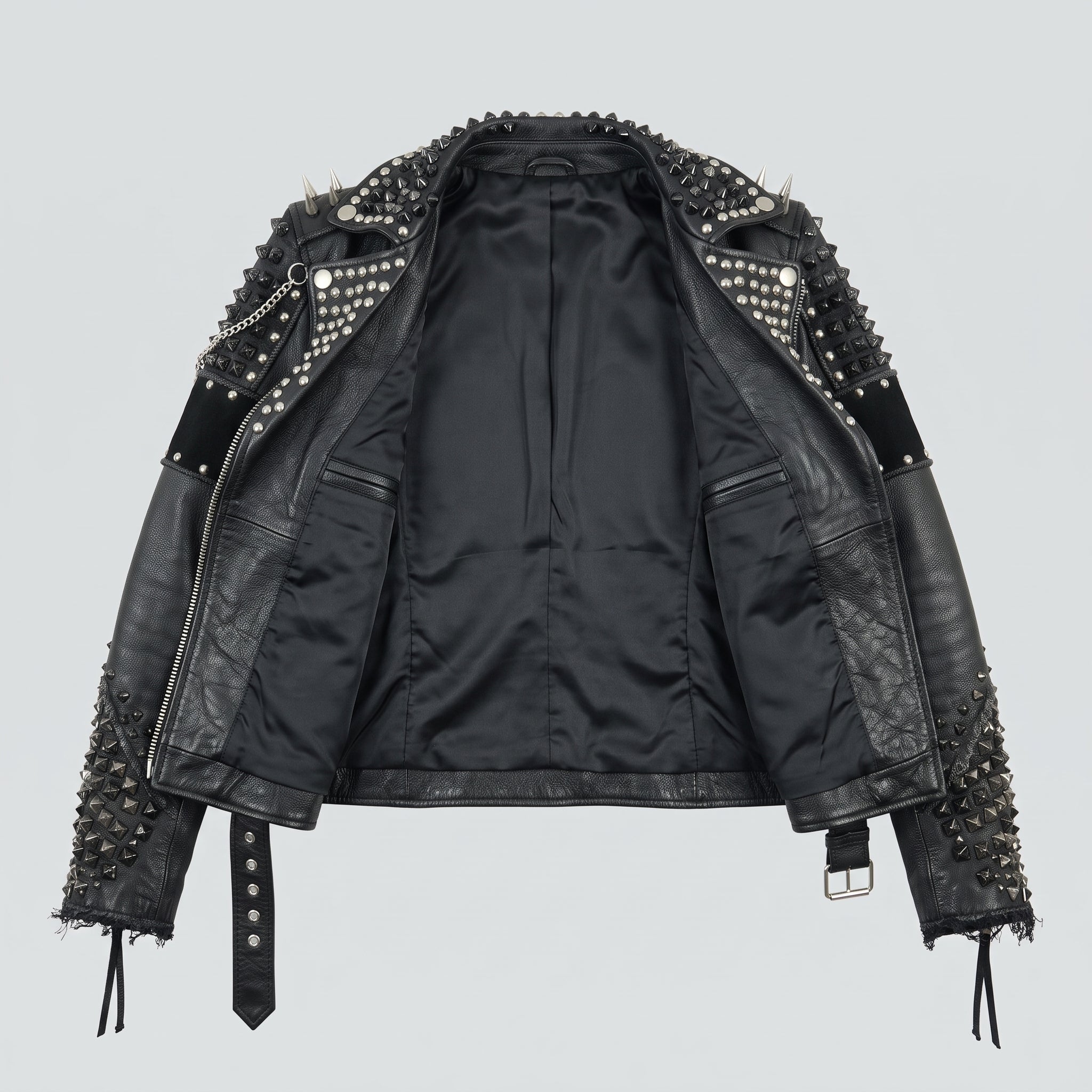 Women's Black Leather Biker Jacket — Kingston