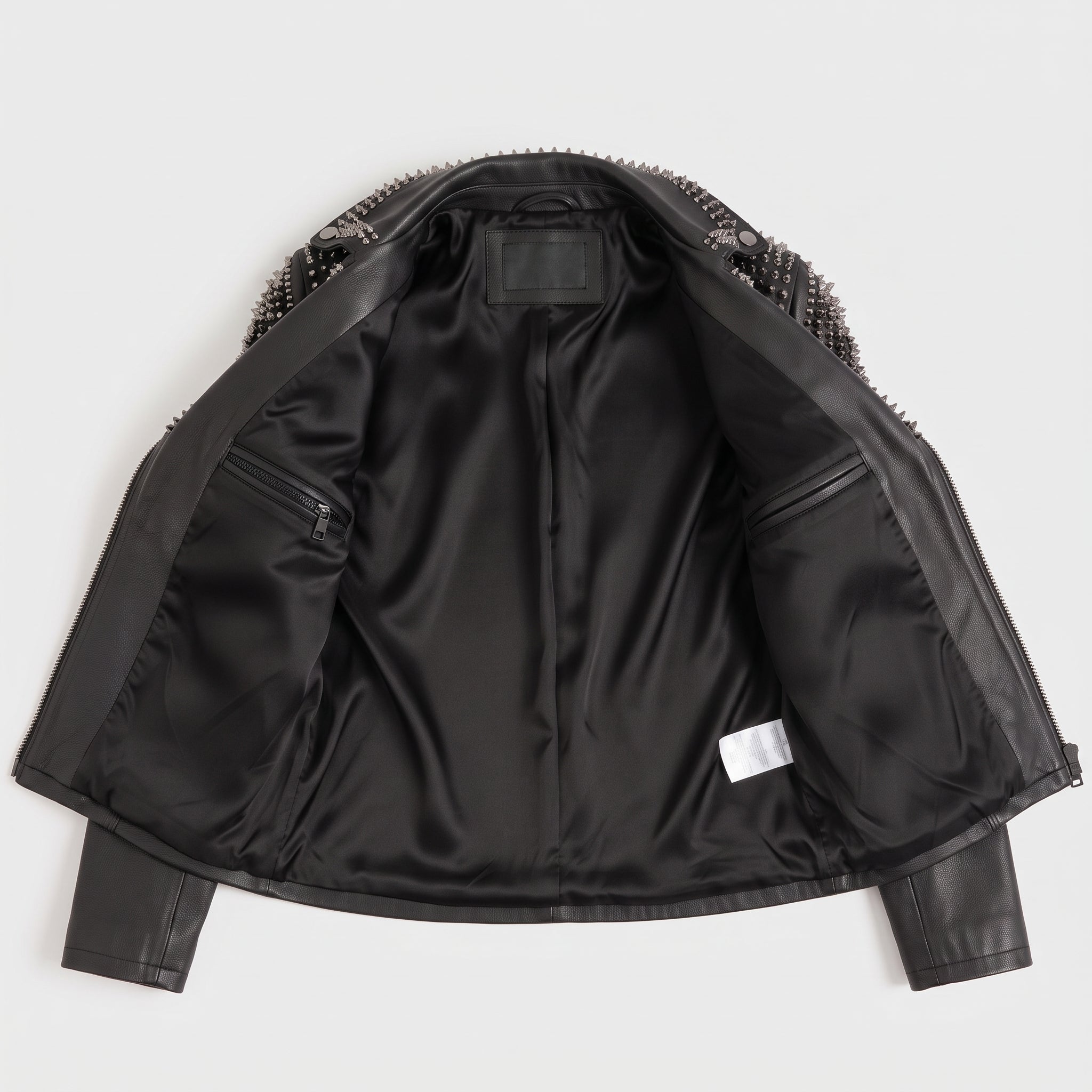 Women's Black Leather Biker Jacket — Seddon