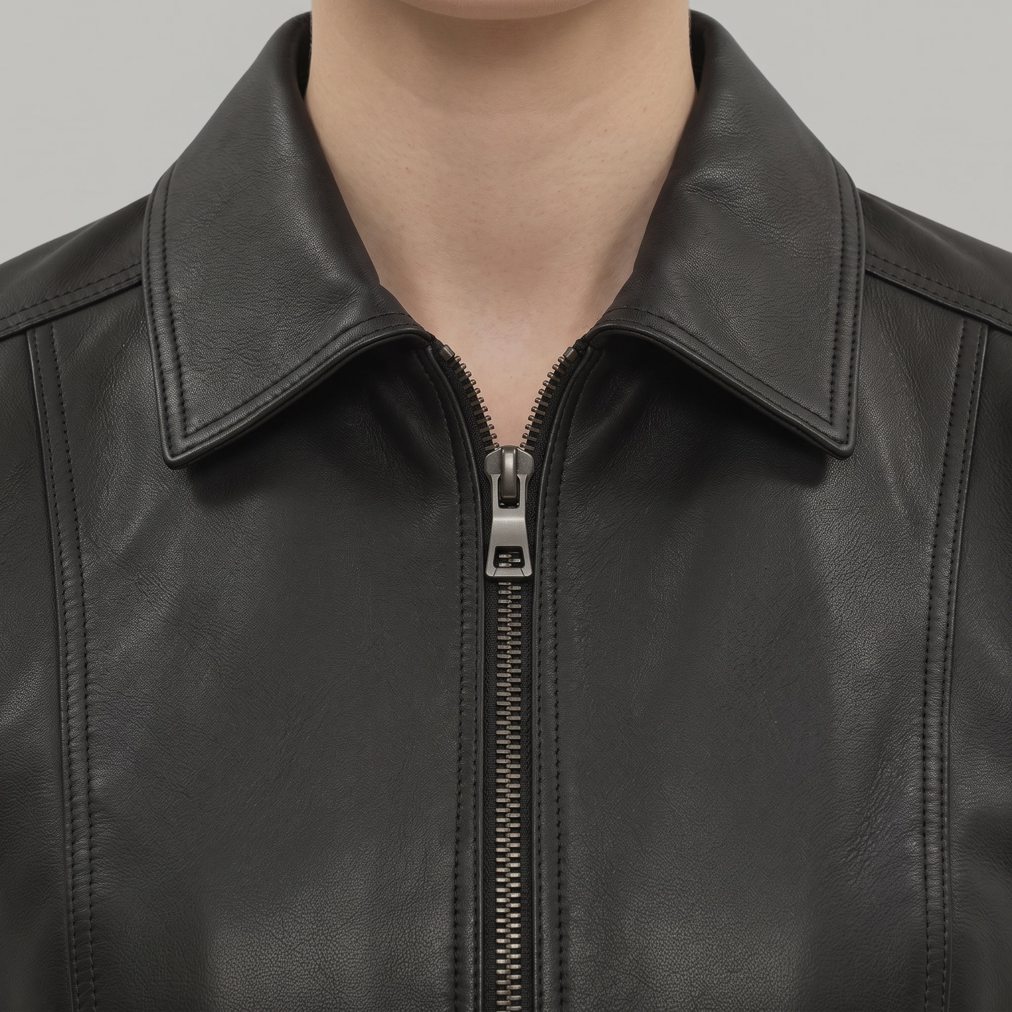 Women's Black Leather Blazer Jacket — Penrose