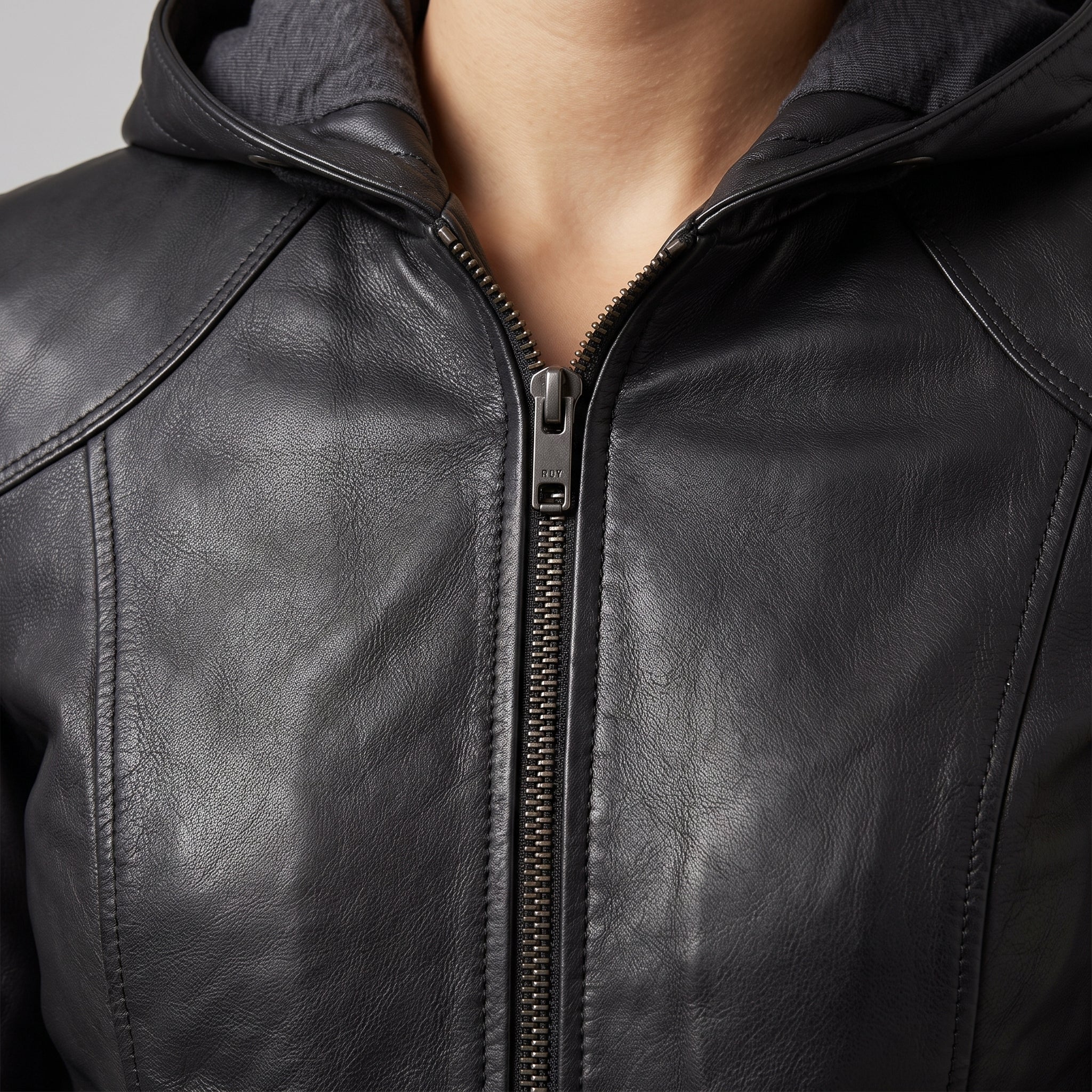 Women's Black Leather Bomber Jacket — Dunthorpe