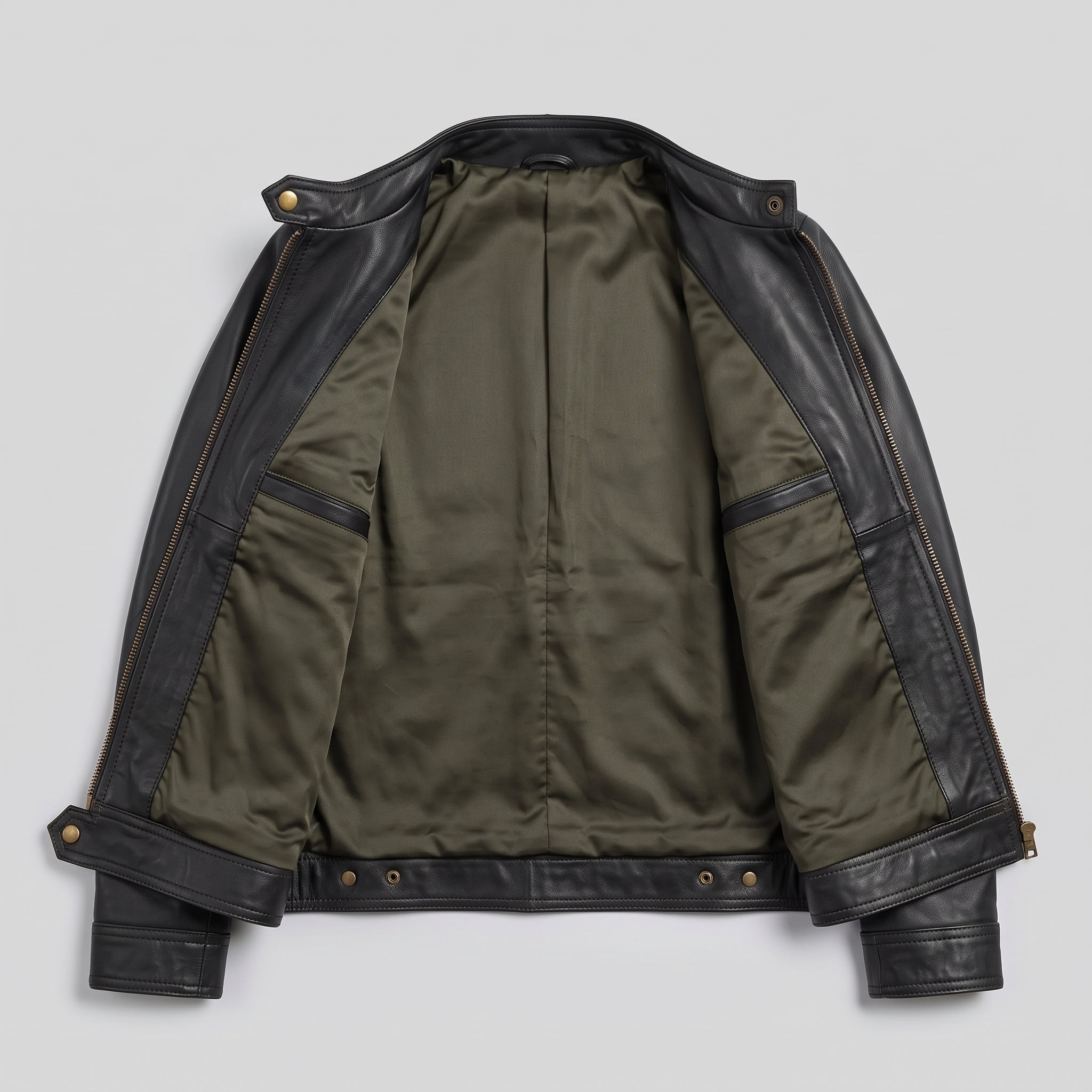 Women's Black Leather Cafe Racer Jacket — Stubbington