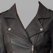 Women's Black Leather Perfecto Jacket — Abberdale