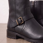 Women's Black Plain-Toe Leather Jodhpur Boots — Kibworth