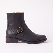 Women's Black Plain-Toe Leather Jodhpur Boots — Kibworth