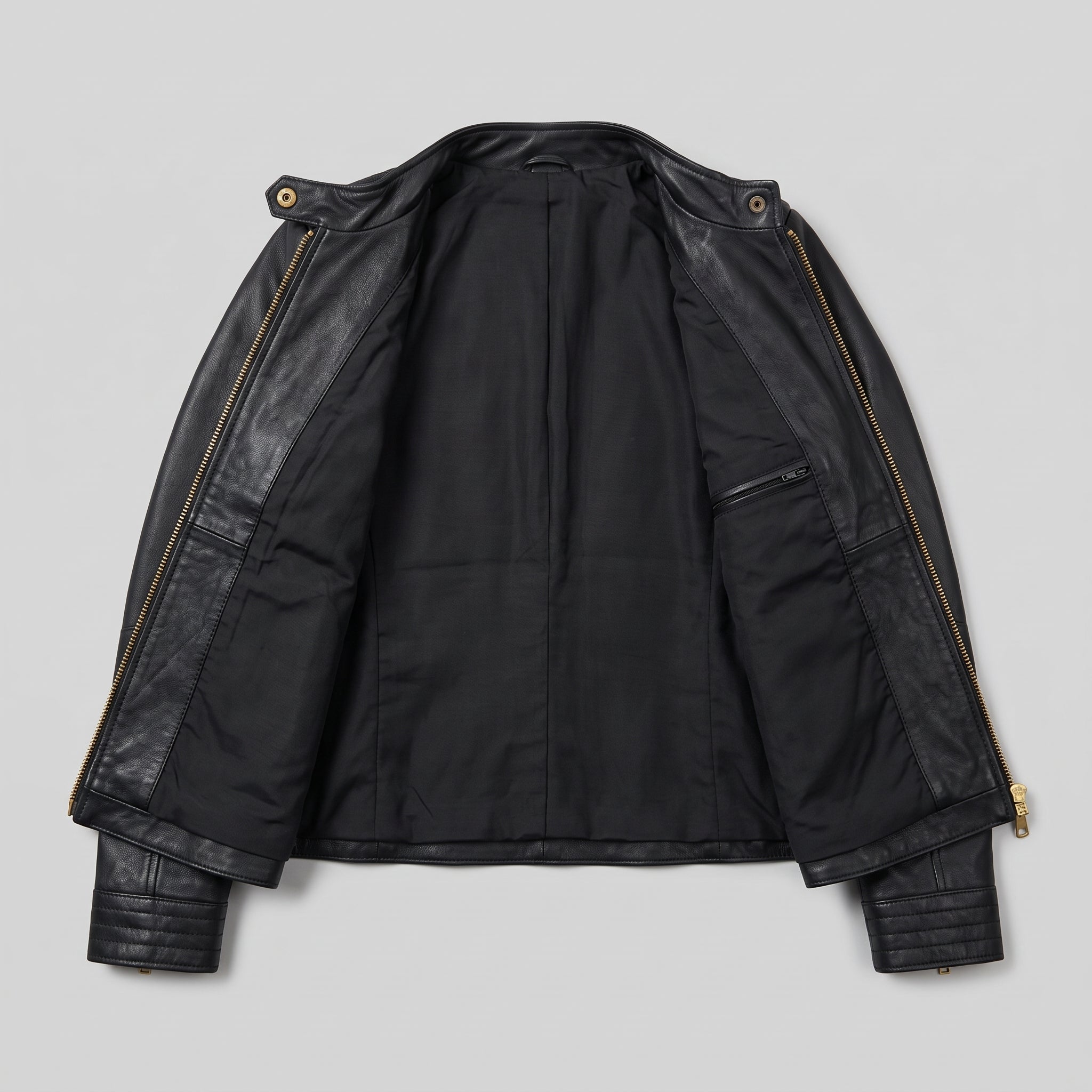 Women's Black Quilted Leather Biker Jacket — Kearsley