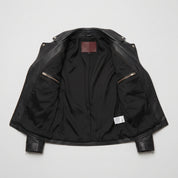 Women's Black Quilted Leather Perfecto Biker Jacket — Welford