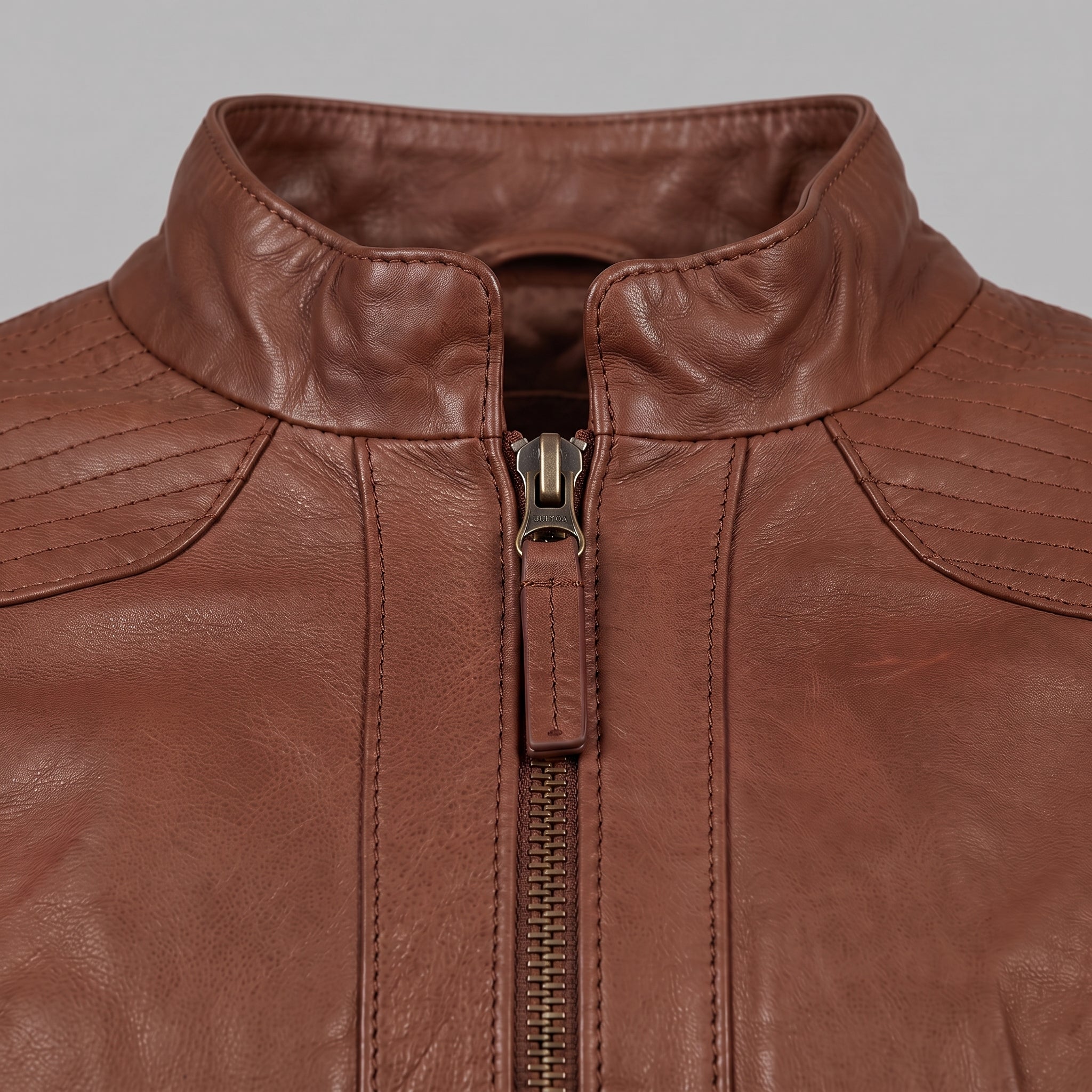 Women's Brown Leather Biker Jacket — Hammond