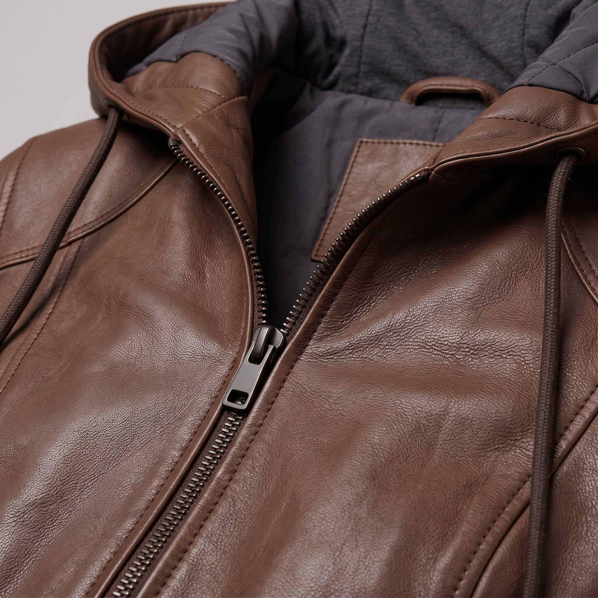 Women's Brown Leather Bomber Jacket — Dunthorpe