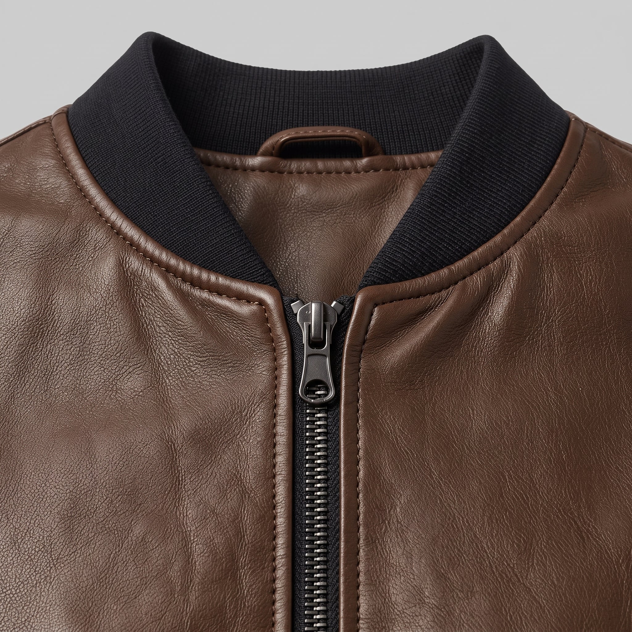 Women's Brown Leather Bomber Jacket — Elliot