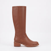 Women's Brown Leather Knee-High Riding Boots — Falkland