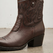 Women's Full-grain Calf Leather Western Ankle Boots — Eastwell