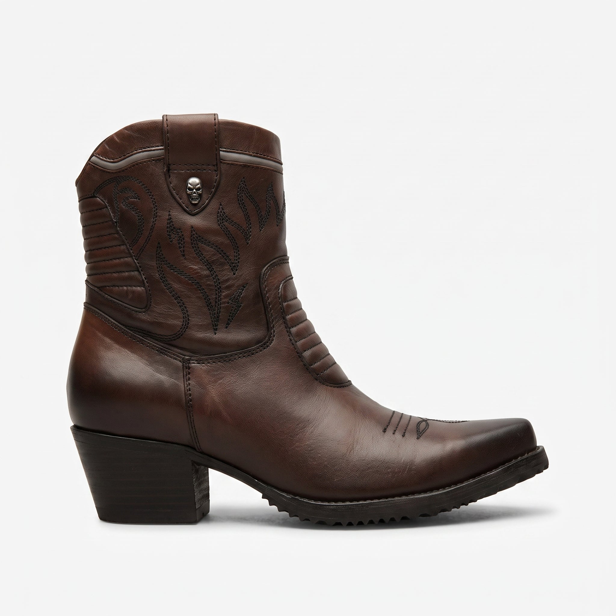 Women's Full-grain Calf Leather Western Ankle Boots — Eastwell