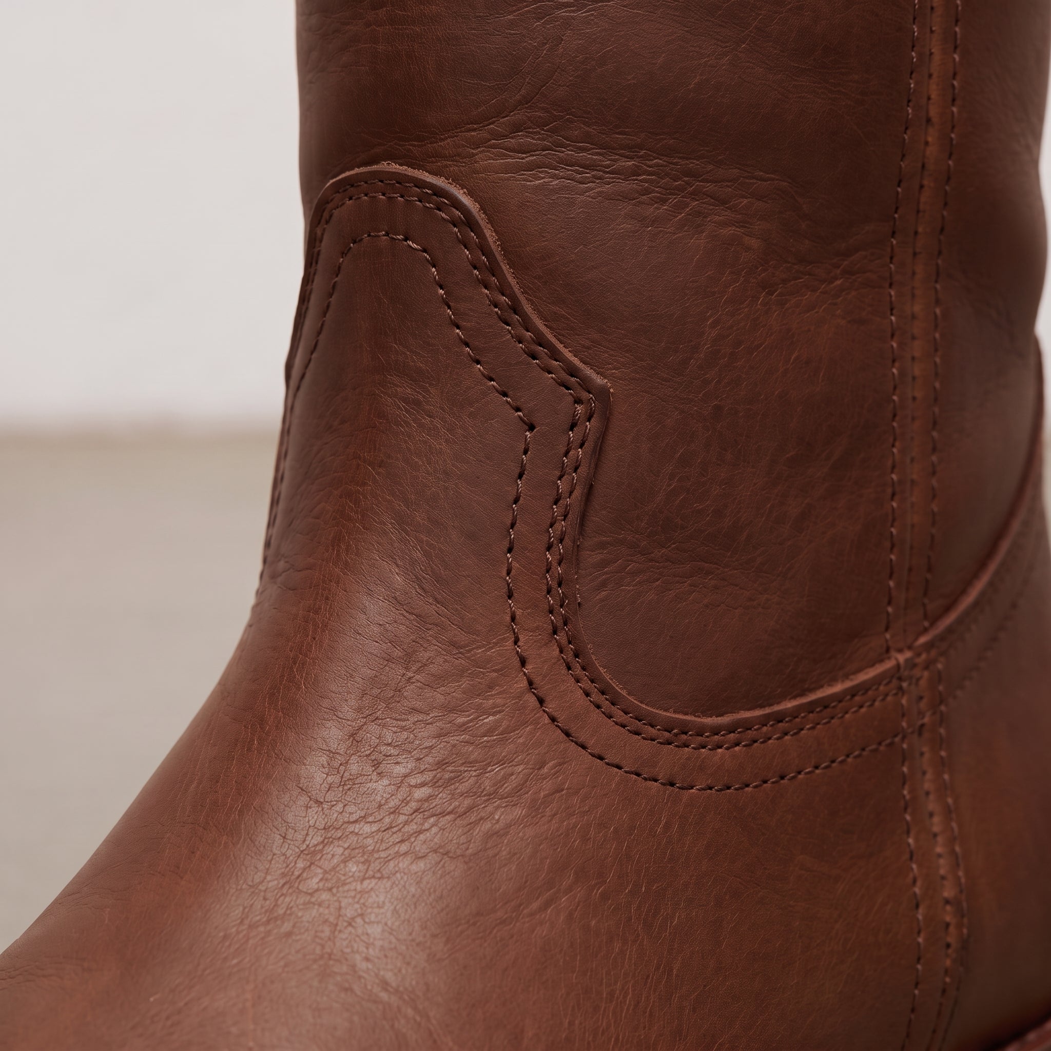 Women's Brown Round-Toe Leather Mid-Calf Western Boots — Fairfax — Fairfax