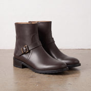 Women's Dark Brown Plain-Toe Leather Jodhpur Boots — Kibworth