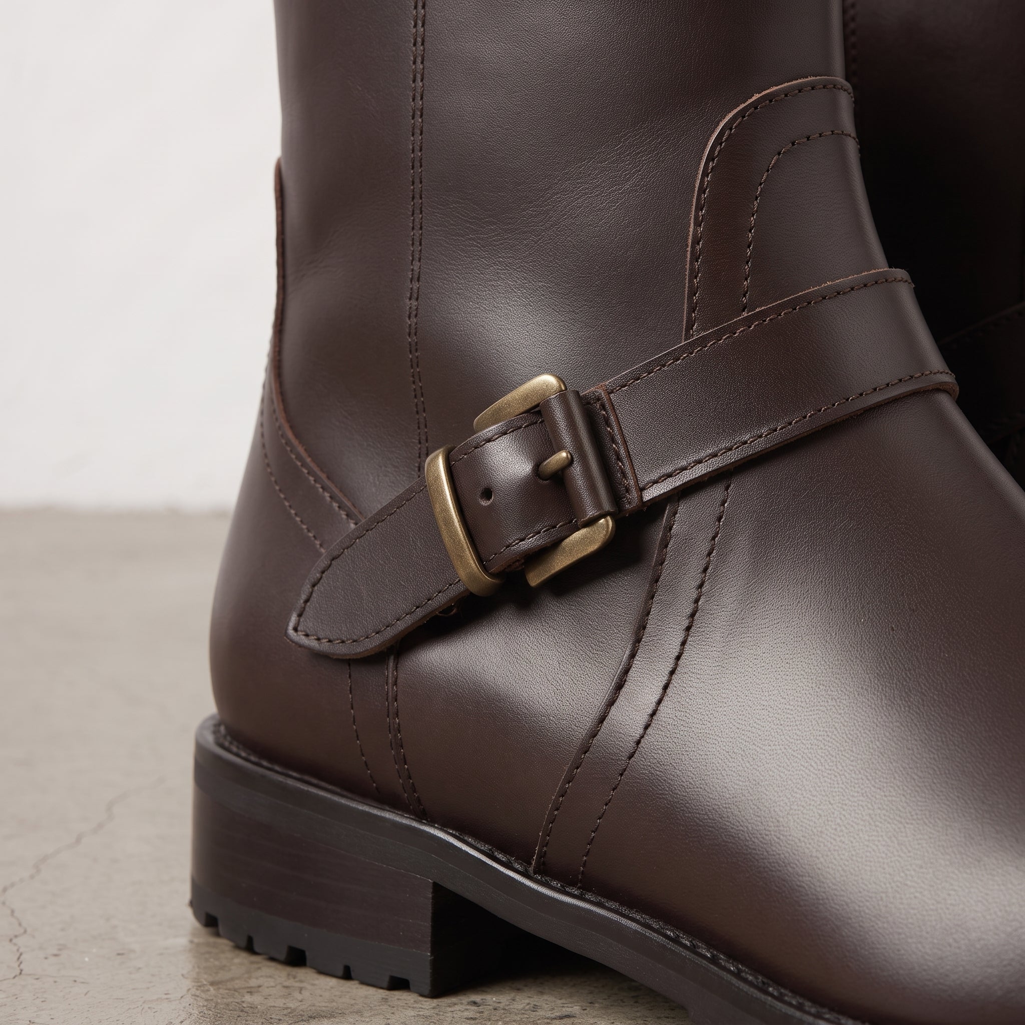 Women's Dark Brown Plain-Toe Leather Jodhpur Boots — Kibworth
