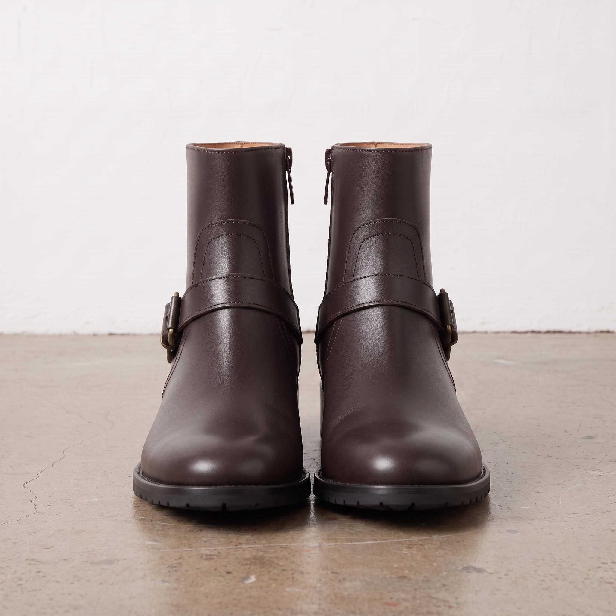 Women's Dark Brown Plain-Toe Leather Jodhpur Boots — Kibworth