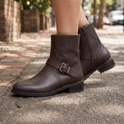 Women's Dark Brown Plain-Toe Leather Jodhpur Boots — Kibworth