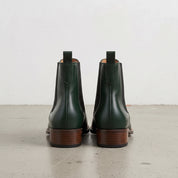 Women's Dark Green Plain-Toe Leather Chelsea Boots — Balcroft