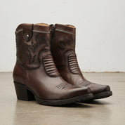 Women's Full-grain Calf Leather Western Ankle Boots — Eastwell