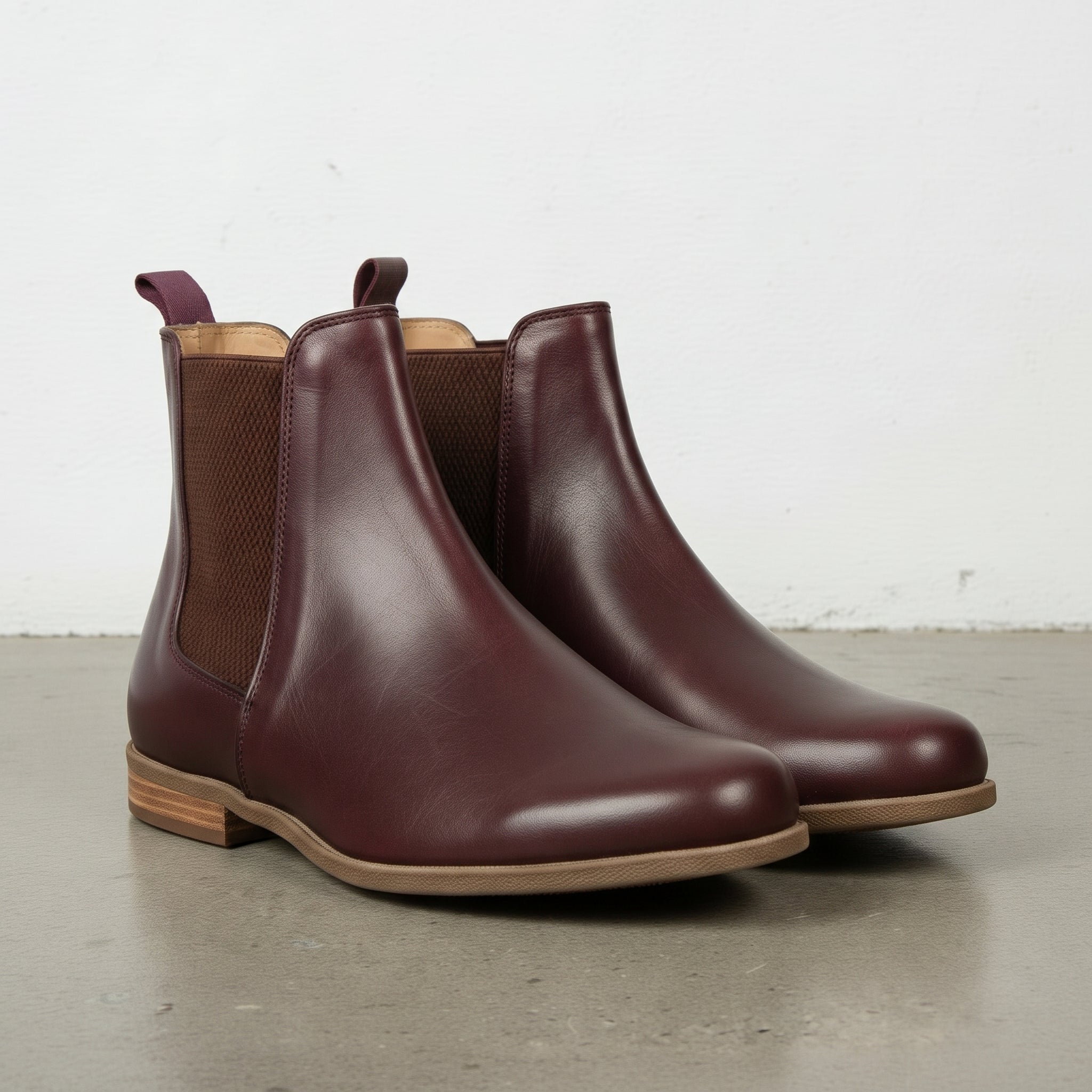 Women's Handmade Burgundy Leather Chelsea Boots — Aldgate